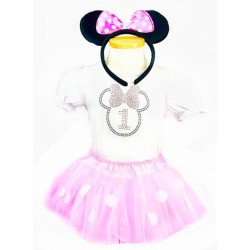 AM17043-PK-Baby Birthday Minnie 1 Dress Up Set